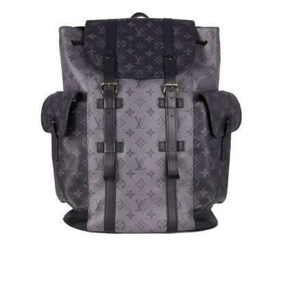 Christopher Backpack MM, &pound;1,600, Handbags, Black/Grey, Coated Canvas, Front view
